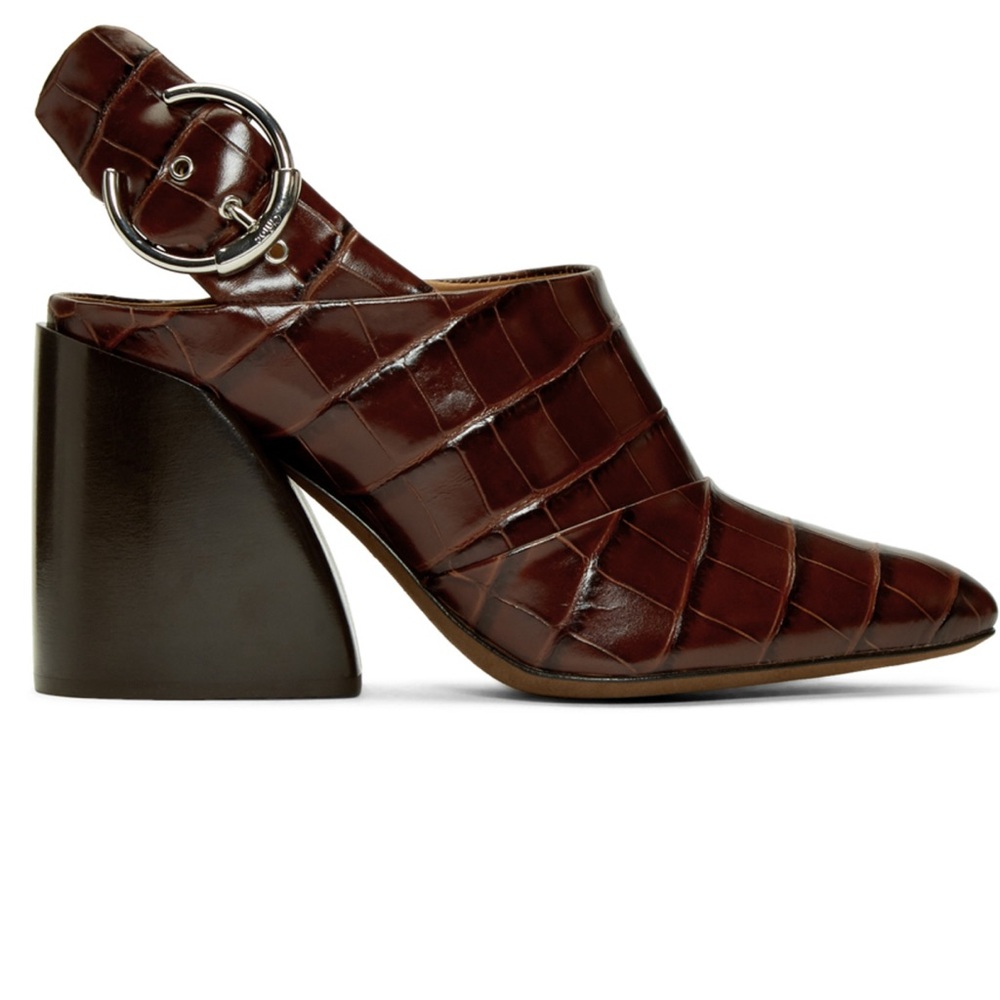CHLOÉ Tan Wave Slingback Mules - Picture 5 of 10